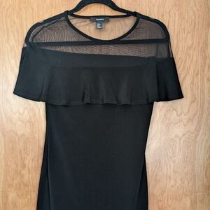 Black Sheer Ruffle Dress